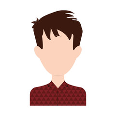 man face with hipster hairstyle icon over white background. colorful design. vector illustration