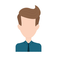 man face with hipster hairstyle icon over white background. colorful design. vector illustration