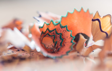 debris from a pencil. macro