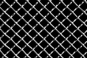 metal grid on black background