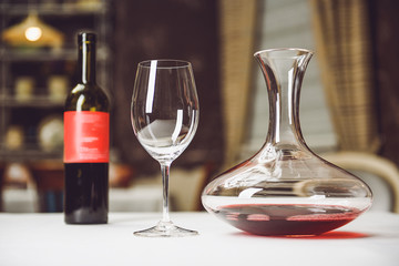 Perfect serving of crimson wine