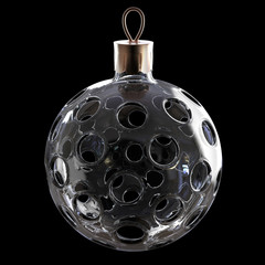 Christmas plastic toys isolated. Bauble 3D rendered