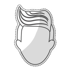 man face with hipster hairstyle over white background. vector illustration