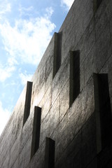 An abstract wall with some sky