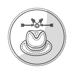 circle frame with hat over white background. hipster style design. vector illustration