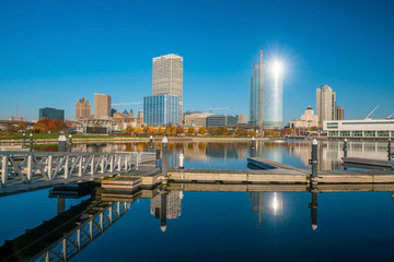 Milwaukee skyline in USA