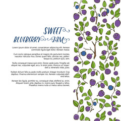 Blueberry background for the label or card