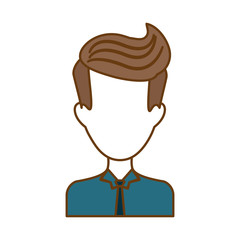 man face with hipster hairstyle over white background. colorful design. vector illustration