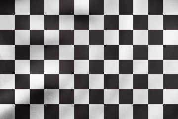 Fototapeta premium Checkered racing flag waving, real fabric texture
