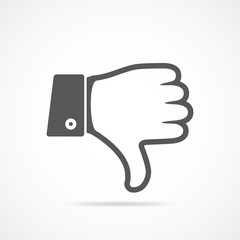 Thumb down icon. Vector illustration.