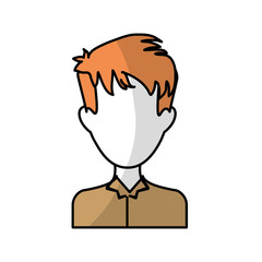 man face with hipster hairstyle over white background. colorful design. vector illustration