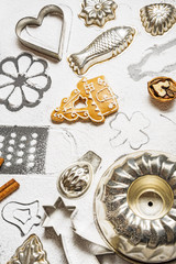 Christmas background - preparing for baking Christmas cookies