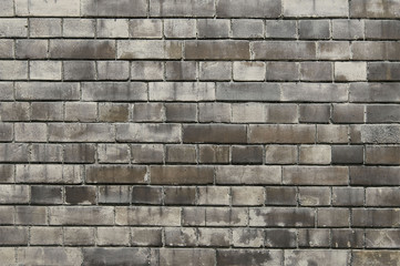 Old grey brick wall  background texture