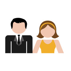 Fototapeta premium couple man and woman icon image vector illustration design 