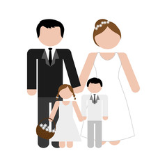 wedding traditional family icon image vector illustration design 