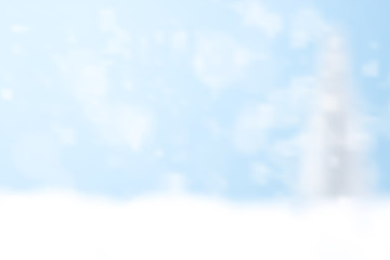 Blurred Bokeh Blue Winter background