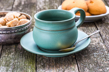coffee cup and coffee beans