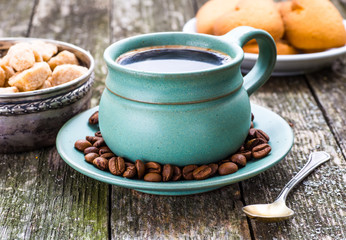 coffee cup and coffee beans