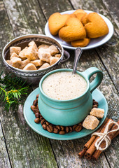 coffee cup and coffee beans