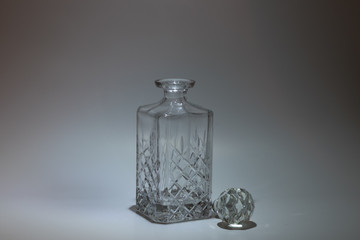 Open  crystal wine decanter