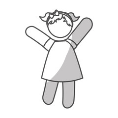 happy girl icon over white background. pictogram design. vector illustration
