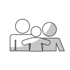 family of parents and kid icon over white background. pictogram design. vector illustration