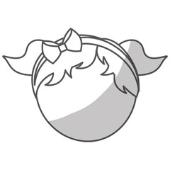 cute girl face icon over white background. pictogram design. vector illustration