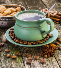 coffee cup and coffee beans