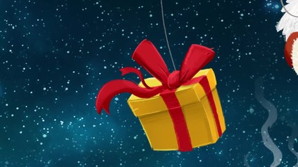 Santa claus pescando en navidad sentado en una chimenea con un regalo - Powered by Adobe