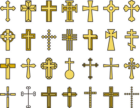 CROSSES filled line icons