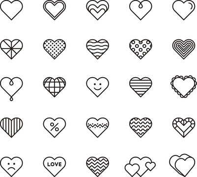 HEARTS outline icons