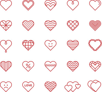 HEARTS red line icons
