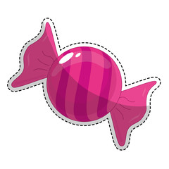 sticker of sweet candy icon over white background. colorful design. vector illustration