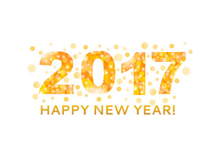 Happy New Year greetings of the year 2017 from bokeh texture in