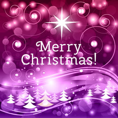 Fairy Christmas background with wish of Merry Christmas!