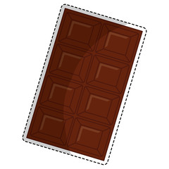 sticker of sweet chocolate bar icon over white background. colorful design. vector illustration