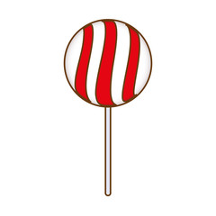 sweet lollipop candy icon over white background. vector illustration