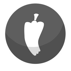 pepper vegetable icon inside circle frame over white background. black and white design. vector illustration