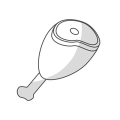 leg of ham icon over white background. vector illustration