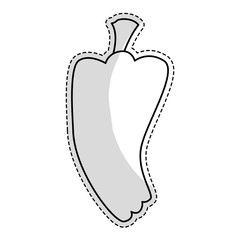 sticker of pepper vegetable icon over white background. black and white design. vector illustration