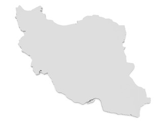 3d Illustration of Iran Map Isolated On White Background