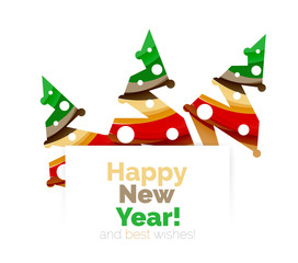 Christmas and New Year geometric banner with text