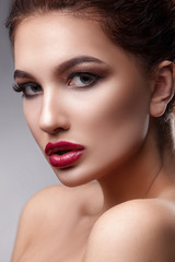 Beauty woman with beautiful make-up color
