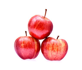 Gala apples on white background