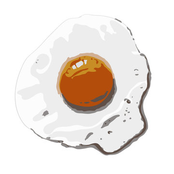 Fried eggs on white isolated.