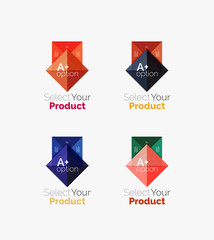 Set of square abstract background templates or infographics