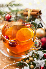 Christmas Holiday Tea Time. Selective focus.