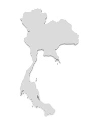3d Illustration of Thailand Map Isolated On White Background