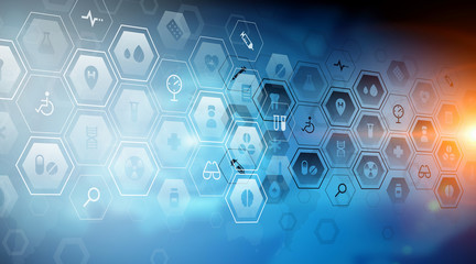 Medicine abstract background . Mixed media