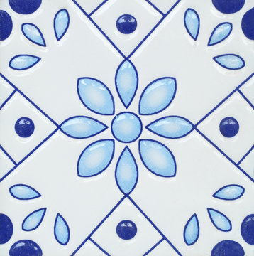 Background and texture flower pattern on ceramic tile